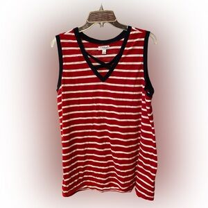 Red White and Blue
Striped Sleeveless Top